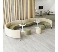 Juego de sofá y mesa de café con taburete redondo irregular para oficina, instituciones de entrenamiento, salas de lectura, sala de biblioteca