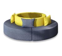 Juego de sofá y mesa de café, moderno diseño irregular redondo en forma de S para sala de descanso de institución de formación