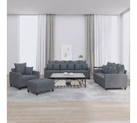 Juego de sofás con Cojines 4 Piezas Terciopelo Gris Oscuro, Juego de Sala Moderno, Muebles de Living Room, Conjunto de sofá Cama, cómodo y Elegante para Sala de Estar