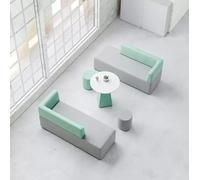 Juego de sofás de oficina de cuero for espacios pequeños, asientos modernos for sala de reuniones con mesa de centro, muebles de salón creativos for recepción profesional y área de descanso(C)