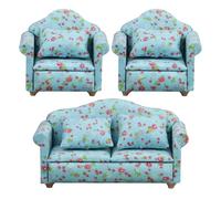 Juego de sofás para casa de muñecas - Mini sofá a escala 1:12, asiento con detalles de almohadas | El mejor accesorio decorativo multiusos para sala de estar para niños, juguete de juego, escena de Di