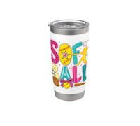 Juego de Softbol Coquette Bow Jugador de Softbol Adolescentes Vaso térmico de acero inoxidable de doble pared