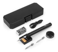 Juego de soldador con batería, recargable por USB, juego de soldador con LCD, temperatura ajustable 200 ℃-450 ℃, soldador inalámbrico para reparación de soldadura, 3 puntas de soldadura, alambre de