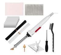 Juego de soldador de plástico, 100 W, 220 V, juego de reparación de soldador de plástico, con 1 máquina de soldador, 2 puntas grandes y pequeñas, 20 varillas de soldadura en blanco y negro