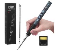 Juego de soldador de precisión, T12 65 W USB C soldador con ajustable 180 ~ 450 ℃, indicador OLED, calentamiento rápido, puntas de soldadura y soporte de soldador, batería de soldador para