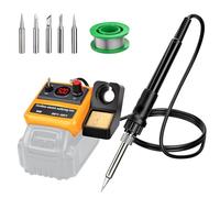 Juego de soldador inalámbrico para Dewalt batería de 18 V 54 V, 90 W LED digital, pistola de soldadura con 5 puntas, alambre de soldadura de 0,04 pulgadas para cualquier entusiasta de la afición