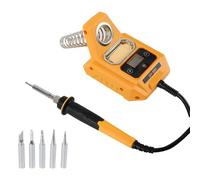 Juego de soldador inalámbrico, soldador de batería compatible con Dewalt de 18 V/20 V, kit de soldador portátil ajustable, estación de soldadura LCD digital eléctrica de 60 W para bricolaje