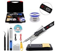 Juego de soldador ockered 18 en 1, estación de soldadura de 60 W, estación de soldadura con temperatura ajustable 220 - 480 °C, 5 puntas de soldadura, regulable e interruptor de encendido/apagado para