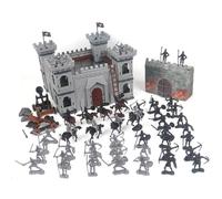 Juego de soldados de juguete, 104 piezas/juego de juguetes de soldados antiguos, figuras de acción de hombres del ejército de caballeros medievales, ensamblaje único de modelo de castillo de bri