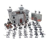 Juego de soldados de juguete, 104 piezas/juego de juguetes de soldados antiguos, figuras de acción de hombres del ejército de caballeros medievales, ensamblaje único de modelo de castillo de bric.