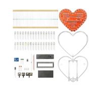 Juego de soldadura con luz LED que fluye multicolor Placa de circuito preensamblada Diseño en forma de corazón para aprendizaje y decoración electrónica Juego de placa de circuito en forma de corazón