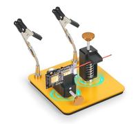 Juego de soldadura de tercera mano, ayuda de soldadura con 2 brazos flexibles y base magnética, soporte de placa ajustable de 360 ° con clips de protección, soporte para estación de soldadura para PCB
