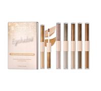 Juego de sombras de ojos líquidas con purpurina - 6 tonos, maquillaje metálico resistente al agua, sombra de ojos colorida, brillo líquido mate para niñas, mujeres, viajes, vida cotidiana