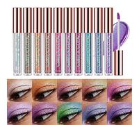 Juego de sombras de ojos líquidas de 10 colores, sombra de ojos de metal brillante con purpurina, alta pigmentación, secado rápido, larga duración, multidimensional, kits de maquillaje