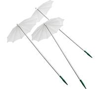 Juego de sombrilla retráctil en miniatura, 3 piezas, escudo de vegetación Miicro, barrera solar Flora de altura ajustable, protección telescópica para plántulas, marco de tela resistente a la