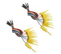 Juego de sonda de abrazadera de cable de 20 cm de largo, analizador lógico macho de 20 pines para pruebas de circuitos y análisis de señales (amarillo)