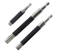 Juego de soporte de brocas adaptador de barra de extensión para taladros eléctricos y destornilladores, guía de tornillo de acero al carbono ajustable de 80 mm/120 mm/140 mm con vástago hexagonal de 1