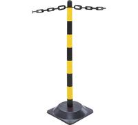 Juego de soporte de cadena, 6 postes Moravia, base de goma cuadrada