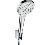 Juego de soporte de ducha Croma Select E Vario de hansgrohe con mangueras de ducha 125 cm, cromo blanco, 26425400