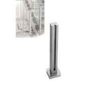 Juego de soporte de vidrio templado para postes de escalera, color plateado, para vidrio de 10/12 mm de grosor, ideal para caminos de jardín y terrazas (estilo 1, 95 cm)