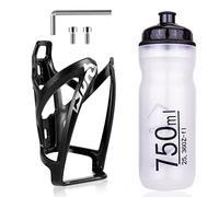 Juego de Soporte para Botella de Bicicleta, Soporte Universal para Jaula de Botella de Agua para Bicicleta con Botella de 750ML para Ciclismo al Aire Libre