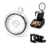 Juego de soporte para tapa para robot de cocina, apto para accesorios TM7 | Tapa transparente con junta de silicona + clip de almacenamiento estable, apto para lavavajillas, sin BPA