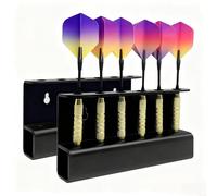 Juego de soportes acrílicos para montaje en pared para 12 dardos que ofrecen consistentes para posicionamiento de dardos y reducción del desgaste de manejo (0293-1)