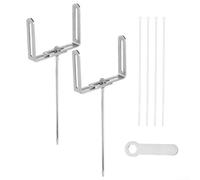 Juego de soportes ajustables de hierro para bajante, 2 piezas, soporte de extensión de canalón de lluvia con bisagra giratoria, 7,7-13 cm de ancho, clavos de tierra de 15 cm o 20 cm, para residencial