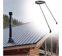 Juego de soportes de acero universales ajustables para tuberías de chimenea, montaje en pared/techo, se adapta a tubos de estufa de 100-250 mm (90 mm de diámetro), solución duradera y versátil para