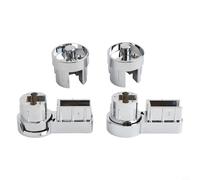 Juego de soportes de bisagra para mampara de ducha de ABS cromados para instalación de baño, compatibles con puertas de vidrio de 6 mm, que ofrecen un soporte estable y duradero