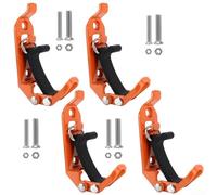Juego de soportes de pala de diseño compacto para barras de techo, incluye 4 abrazaderas de goma (naranja)
