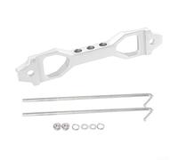 Juego de soportes de sujeción de batería de coche de aleación de aluminio resistente con pernos en J compatibles con baterías del grupo 21, 22F, 24 y más (plateado)