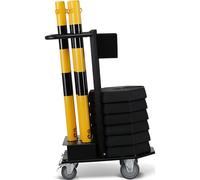 Juego de soportes para cadenas con carro de transporte CrashStop, 6 eslabones de unión