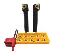 Juego de soportes para herramientas de torneado CNC con vástago roscado SER1212H16+SEL1212H16, 10 piezas de insertos de carburo (16ER AG60 + 16IR AG60), aleación de acero para resistencia al impacto