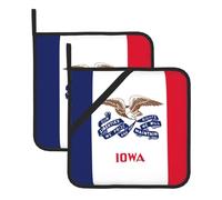 Juego de soportes para ollas resistentes al calor con diseño de bandera del estado de Iowa, almohadillas calientes para soporte de ollas de cocina para horno, cocinar y barbacoa