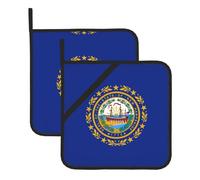 Juego de soportes para ollas resistentes al calor con diseño de bandera del estado de New Hampshire, almohadillas calientes para soporte de ollas de cocina para horno, cocinar barbacoa