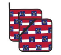 Juego de soportes para ollas resistentes al calor con estampado de la bandera del estado de Georgia, almohadillas calientes para soporte de ollas de cocina para horno, cocinar y barbacoa