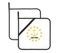 Juego de soportes para ollas resistentes al calor con estampado de la bandera del estado de Rhode Island para ollas de cocina para horno y barbacoa