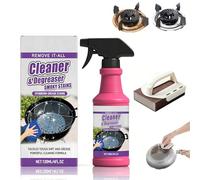Juego de spray de limpieza de parrilla de acción rápida, desengrasante con increíble esponja de nano diamante, limpiador de horno para barbacoas exteriores, manchas de aceite, cocina (1 unidad)