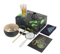 Juego de t? japon?s TEANAGOO (7 piezas), batidor de matcha, cuenco para matcha con pico vertedor, batidor de matcha de bamb? (chasen), cuchara (chasha