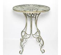 Juego de taberna para exteriores de 2 piezas, muebles de metal para jardín, mesas y sillas plegables para terraza, juego de conversación para balcón, muebles de jardín retro, mesa de centro para céspe