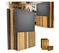 Juego de tablas de cortar, tablas de cortar en forma de libro de nogal macizo con soporte, disfraz de libros vintage, juego de 2 piezas