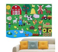 Juego de tablas de fieltro para cuentos - Juego interactivo de franja de pared | 40.94 pulgadas DIY Storyboard Actividad educativa en la pared narración de mascotas para niños, niños y niñas