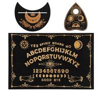 Juego de tablas de madera negra Ouija de 11.8 x 7.8 pulgadas, tableros de conversación clásicos con planchette, tablero espiritual con mensaje metafísico, regalos wiccanos (1)