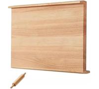 Juego de tablas de repostería de madera reversibles con rodillo de amasar y tabla de cortar con ranura para jugos para cocinar y preparar alimentos