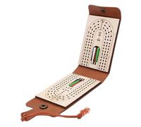 Juego De Tablero De Cribbage De Viaje - Tablero Plegable De Cuero De La PU, Juego De Cartas De Jugar Portátil | Juego De Cartas Interactivo En Mesa Con De Compartimiento De Almacenamiento Para