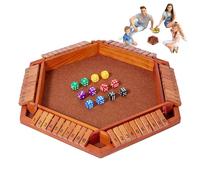 Juego de tablero de dados para 6 jugadores: cierre el juego de la caja, conjunto de versiones de mesa clásico | Family Math Number Learning Challenge for Men Women Kids, Double Shutter Strategy Wooden