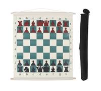 Juego de Tablero de demostración de ajedrez, Set de ajedrez para demostraciones con 32 Piezas de ajedrez con Ranuras, Tablero Plegable y portátil para enseñanza, Ideal para Clubes