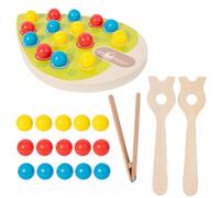 Juego de tablero de madera - Juguete educativo educativo, juego de cuentas, tabla de entrenamiento de habilidades motoras finas, juego de actividades de clasificación de colores y conte, juego