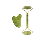 Juego de tableros de piedra Gua Sha, masajeador con rodillo de jade, raspador de gouache, lifting facial, spa, cuidado de la piel, herramientas de belleza(2pc gua sha 01)